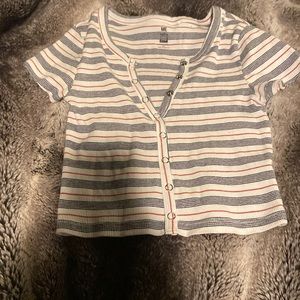 Me to We striped crop top, either bought at pacsun or hollister